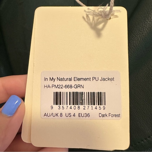 Peppermayo Exclusive - In My Natural Element PU Jacket - Dark Forest Size 4 - Picture 5 of 9